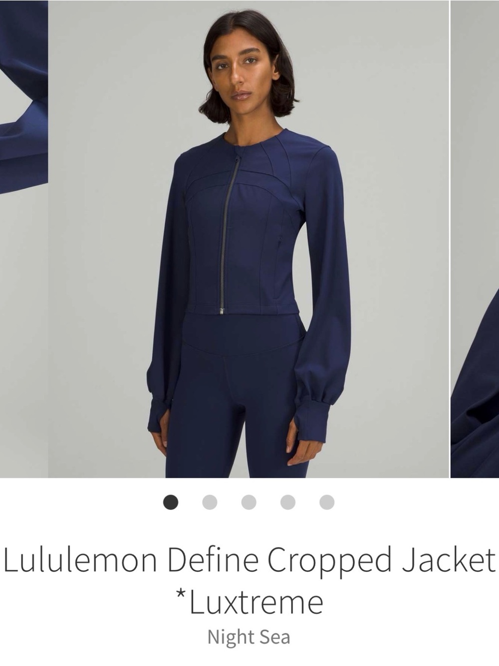 lululemon athletica define cropped navy blue zip jacket size 10💎💎💎💎